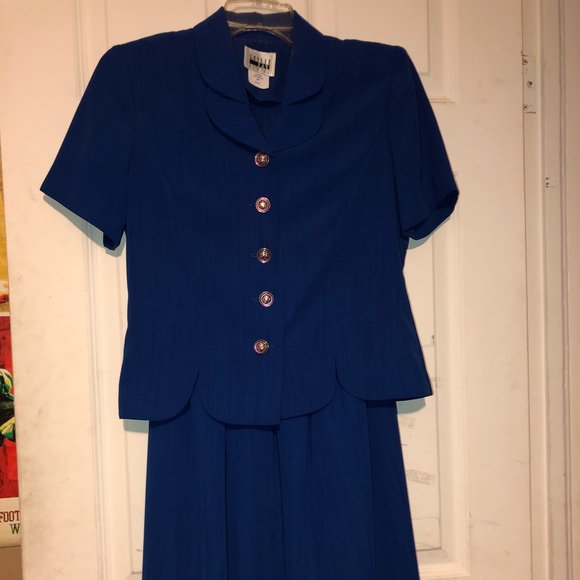 Like Brand New Blue Button-up Shirt w/ skirt - Picture 1 of 3